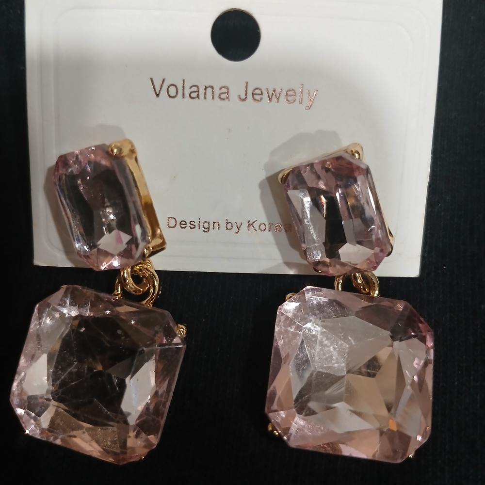 Pink and Gold Earrings